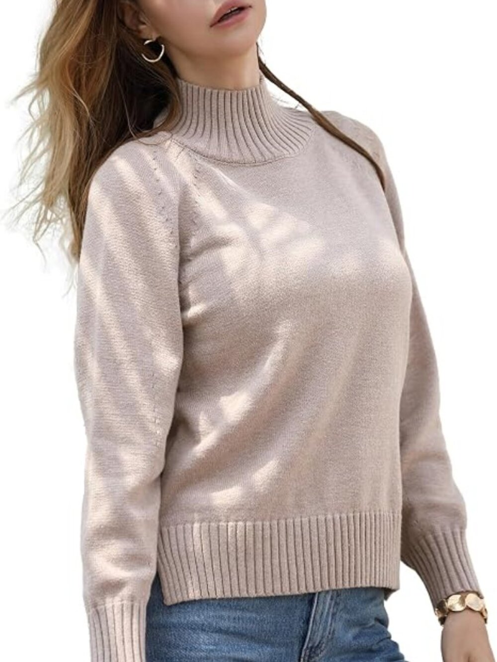 Women's Soft Knit Turtleneck Sweater - Large